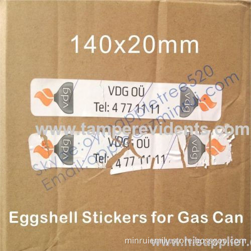 High Security Eggshell Sticker For Gas Can,high Quality Tamper Proof Sticker,destructive Labels Printing Manufacturer 